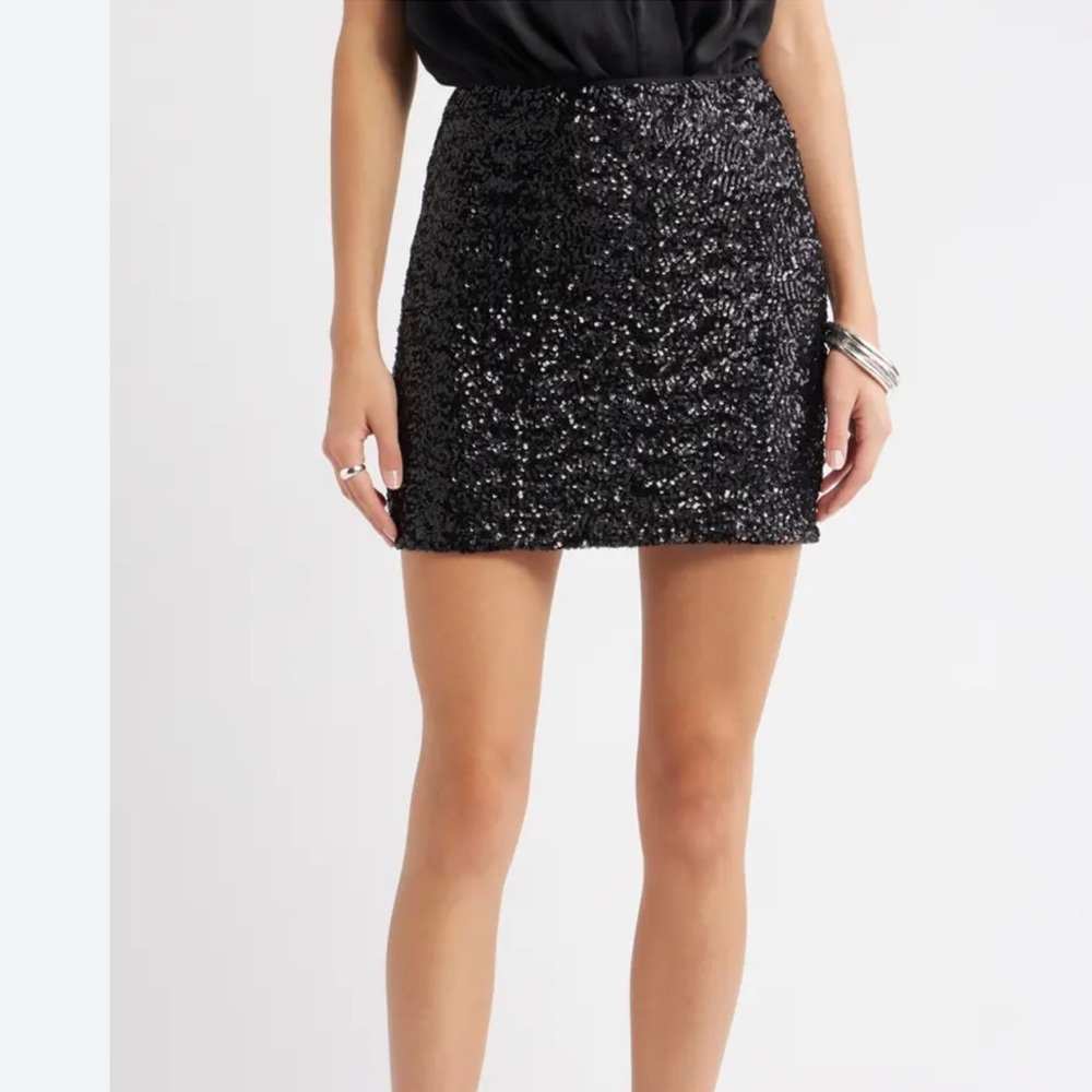 J.Crew Shimmering Black Sequin Skirt